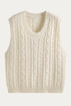 Tullia Round Neck Cable Knit Sweater Vest