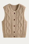 Tamsin Button Up Vintage Cable Knit Vest