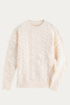 Seraphina Cozy Cream Cable Knit Sweater for Women