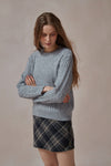 Gray-cable-knit-pullover