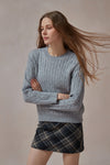 Gray-cable-knit-sweater