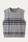 Artemisia Gray Fair Isle Sweater Vest - DAStyle