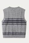 Artemisia Gray Fair Isle Sweater Vest - DAStyle