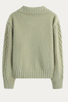 Berenice Cable Knit Zip Up Sweater - DAStyle