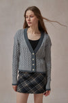 Isolde Gray Cable Knit Cardigan - DAStyle