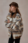 Ursula Plaid Wool Padded Jacket-DAStyle