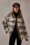 Ursula Plaid Wool Padded Jacket-DAStyle