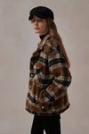 Tabitha Plaid Wool Padded Coat-DAStyle