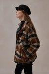 Tabitha Plaid Wool Padded Coat-DAStyle