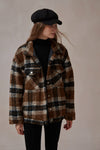 Tabitha Plaid Wool Padded Coat-DAStyle