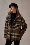 Tabitha Plaid Wool Padded Coat-DAStyle