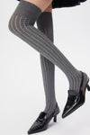 Shiny Rib Knit Over the Knee Socks