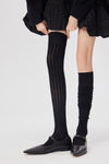 Shiny Rib Knit Over the Knee Socks